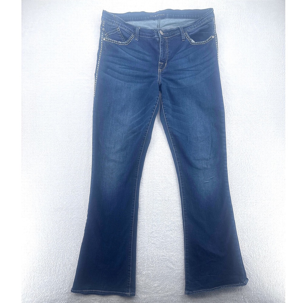 Rock & Republic KASANDRA Bootcut Jeans‎ 14 Blue Dark Contrast Stitch Western